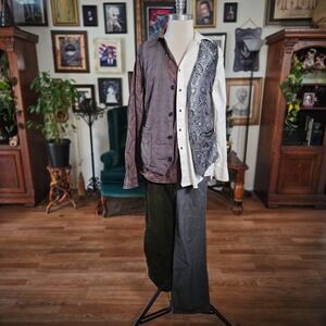 Jekyll‎ Hyde Twoface Costume Set Handmade Split Pants Shirt Vest Mens Large